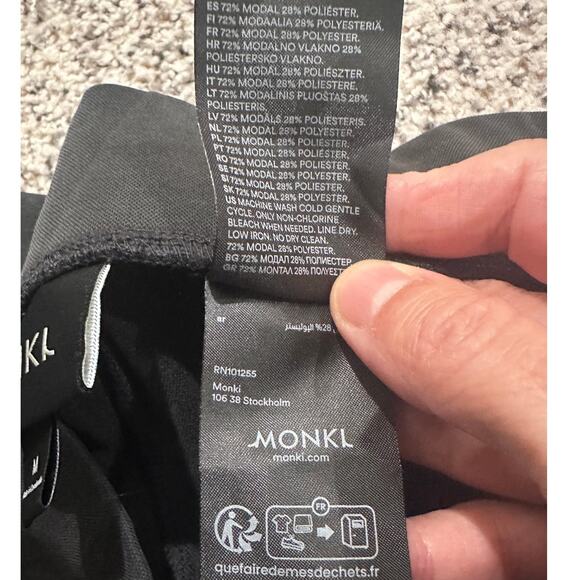 Monki Women's Cropped Flared Leg Modal Blend Pullon Pants Charcoal Gray, size M - Picture 3 of 8